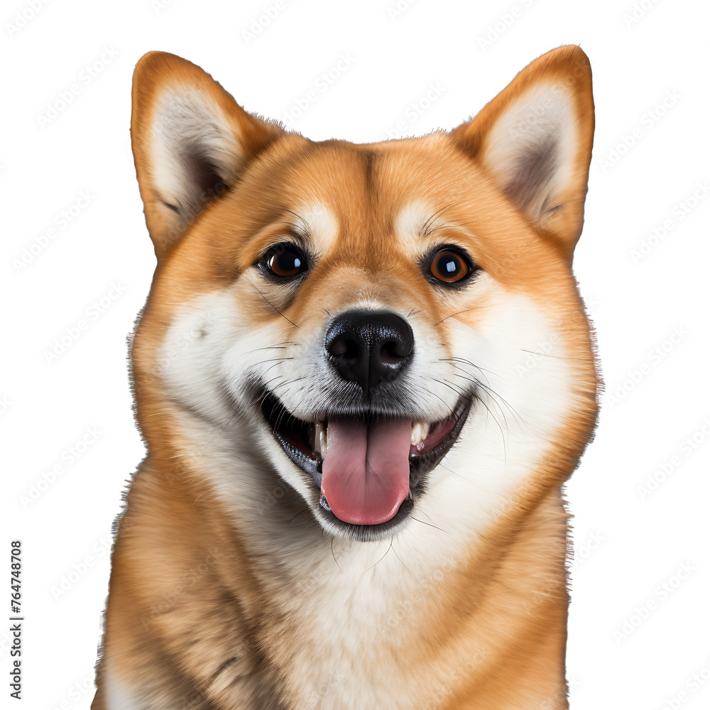 Shiba dog smiling happily on transparent background PNG