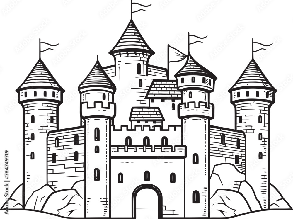 Fortress Foundations Vector Design of Castle Kingdom Stronghold Castle Iconic Vector