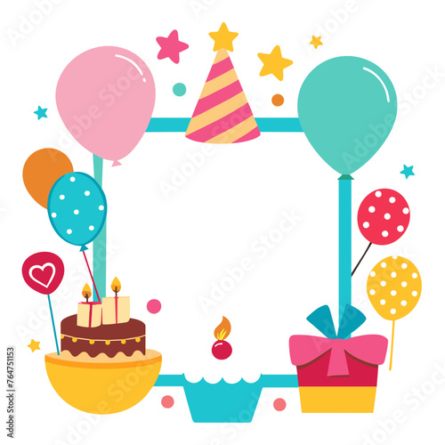Birthday Decorated Frame Collage Vector 