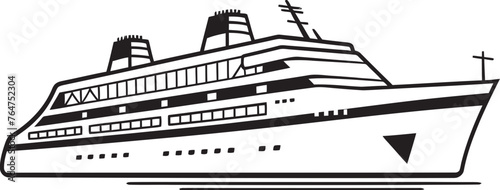 Rhythmic Routes Vector Ship Design for Musicians Serenade Skies Musical Ship Icon with Artistic Flair