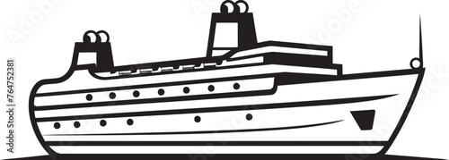 Serenade Seafarer Musician Artist Ship Vector Icon Crescendo Cruiser Ship Logo Design for Musical Artists