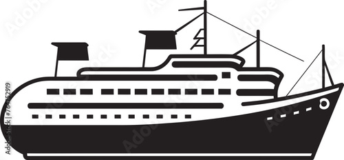 Harmony Hull Vector Ship Icon with Melodic Touch Serenade Sails Ship Logo Embodied with Musicality