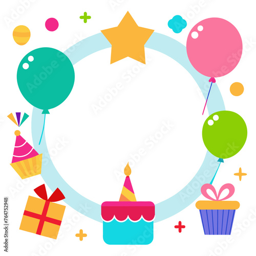 Birthday Collage Picture Vector Illustration