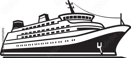 Melodic Maritime Vector Ship Logo for Musicians Rhythmic Reflections Ship Icon Infused with Harmony