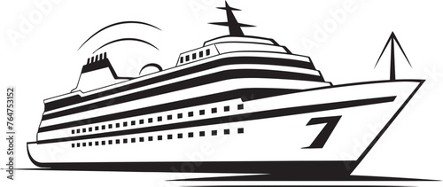 Harmonic Horizons Ship Vector Logo for Musicians Symphonic Seafaring Musician Artist Ship Design