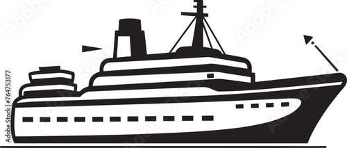 Melodic Maritime Ship Logo Infused with Harmony Rhythmic Routes Musical Artist Ship Iconic Emblem