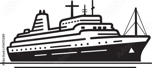 Melody Mariner Ship Logo Embodied with Harmony Harmonic High Seas Musical Ship Emblematic Icon