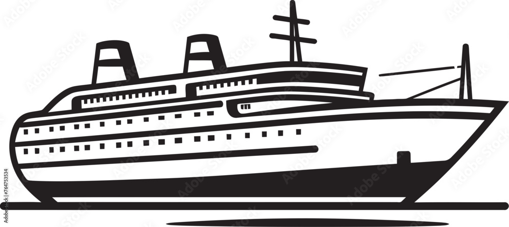 Serenade Stern Musician Ship Vector Graphics Crescendo Clipper Ship Logo Inspired by Musical Artistry