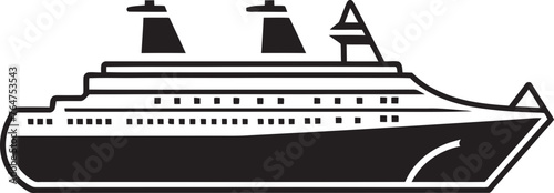 Tuneful Tides Ship Logo Infused with Musical Artistry Crescendo Crest Musical Artist Ship Emblem