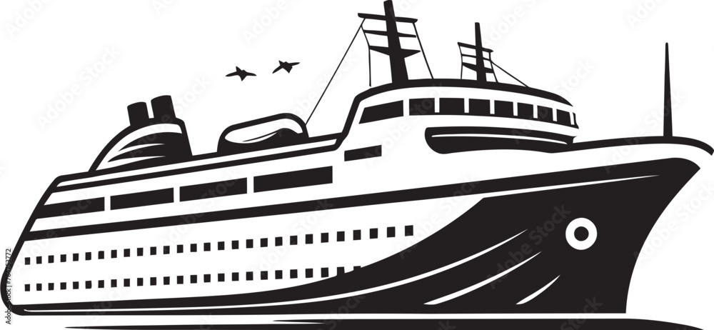 Serenade Skipper Musician Ship Vector Graphics Crescendo Cruiser Ship Logo Inspired by Musical Artistry