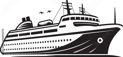Serenade Skipper Musician Ship Vector Graphics Crescendo Cruiser Ship Logo Inspired by Musical Artistry