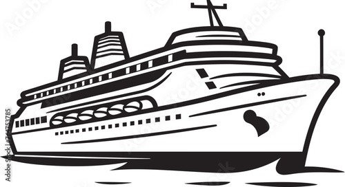 Harmony Horizon Ship Emblem for Musician Artists Rhythmic Rudder Ship Design Infused with Musical Elements