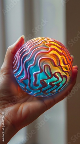 Randomly generated digital patterns appear on these stress relief toys with each press photo