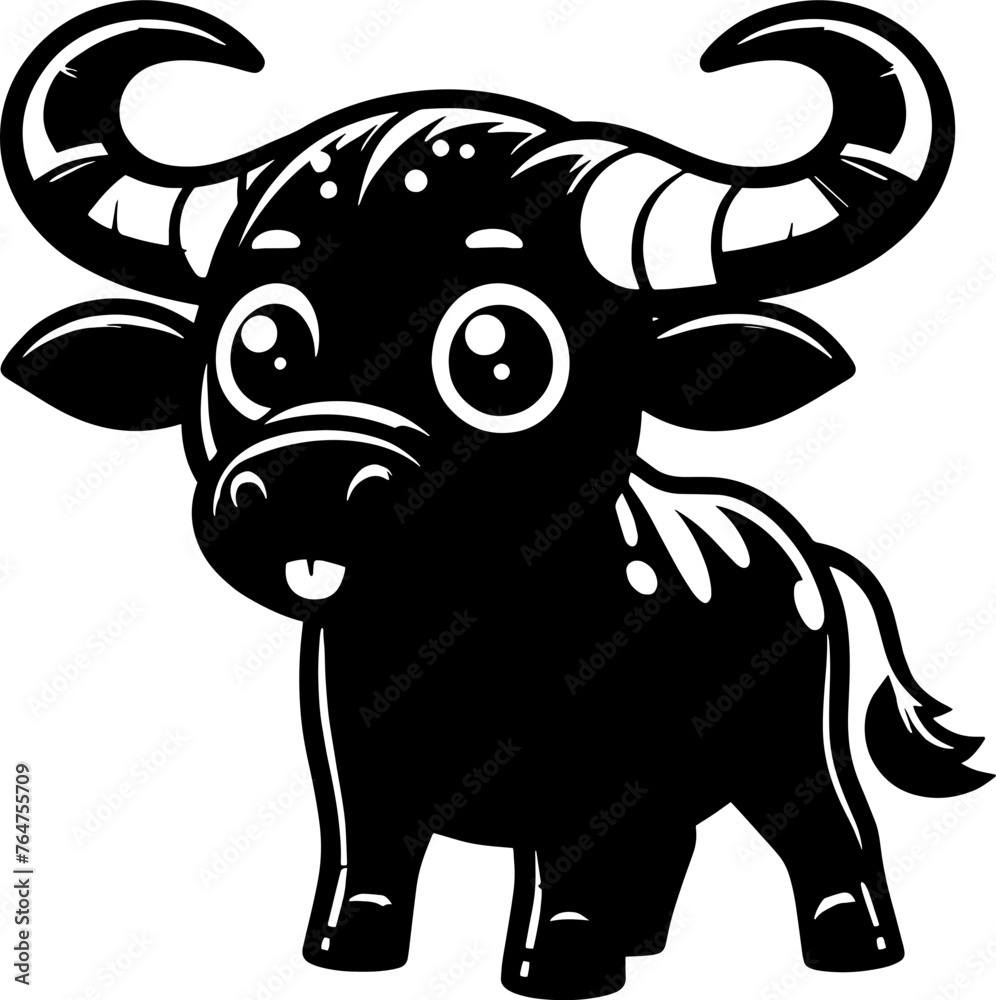 Fototapeta premium Zesty Zebu Cartoon icon 5