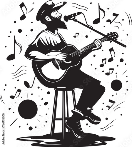 Rhythmic Routes Ship Icon Embracing Melodicity Harmony Helm Vector Ship Logo Infused with Serenade