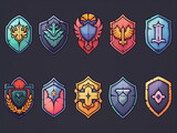 set of shield icons - generative ai