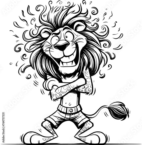 Fototapeta Naklejka Na Ścianę i Meble -  Zany Lion Cartoon icon 14