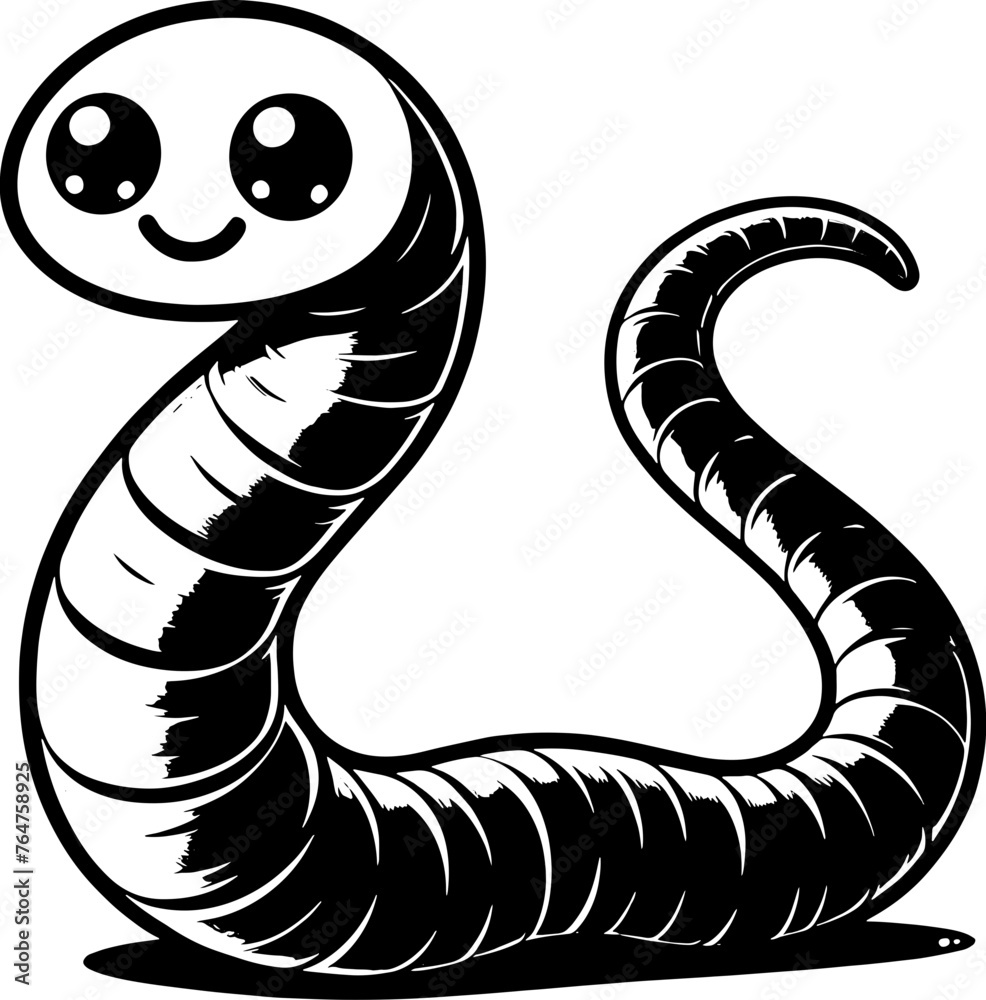 Fototapeta premium Wiggly Worm Cartoon icon 6