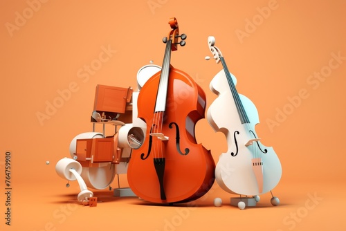 Instrumental ensemble featuring the Double Bass as a key component 3d