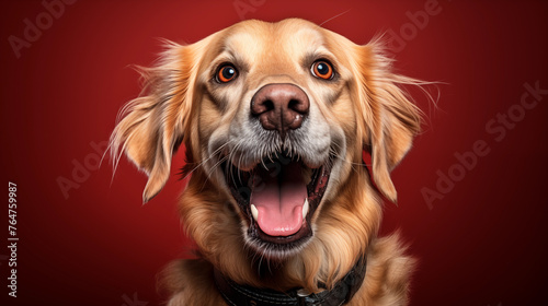 Photographie d'un chien en studio sur un beau fond coloré. Animal, domestique, chiens, mignon. Fond pour conception et création graphique. photo