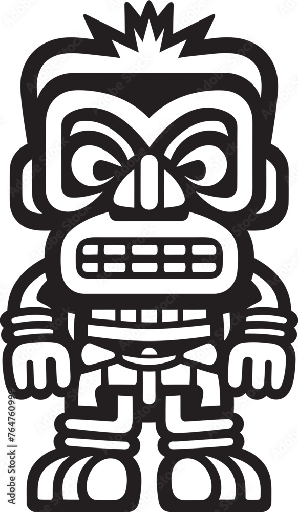 Tiki Triumph Vector Illustration of a Full Body Thick Lineart Tiki Exuding Triumph and Victorious Spirit of the Islands Tropical Temptation Bold Tiki Character in Thick Lineart Vector Form Alluring V Tiki Triumph Vector Illustration of a Full Body Thick Lineart Tiki Exuding Triumph and Victorious Spirit of the Islands Tropical Temptation Bold Tiki Character in Thick Lineart Vector Form Alluring V