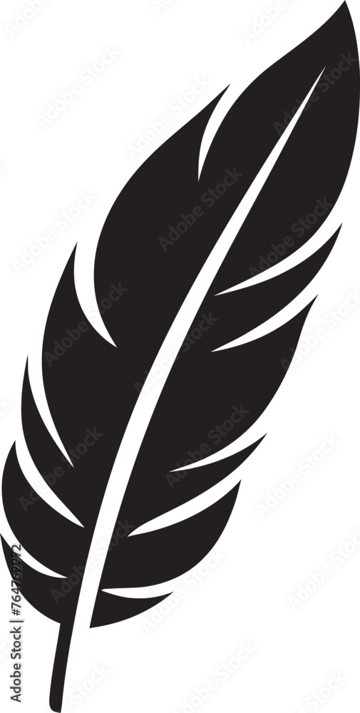 Elegant Feather Icon Minimalistic Logo Graphics Minimalist Feather Graphic Stylish Logo Design Concept