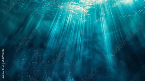 Underwater Serenity  Sunlight Piercing Through Ocean Depths