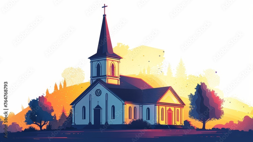 Church Governance Muted Colors Realistic Illustration Style Playful enthusiasm Minimalist elements ,