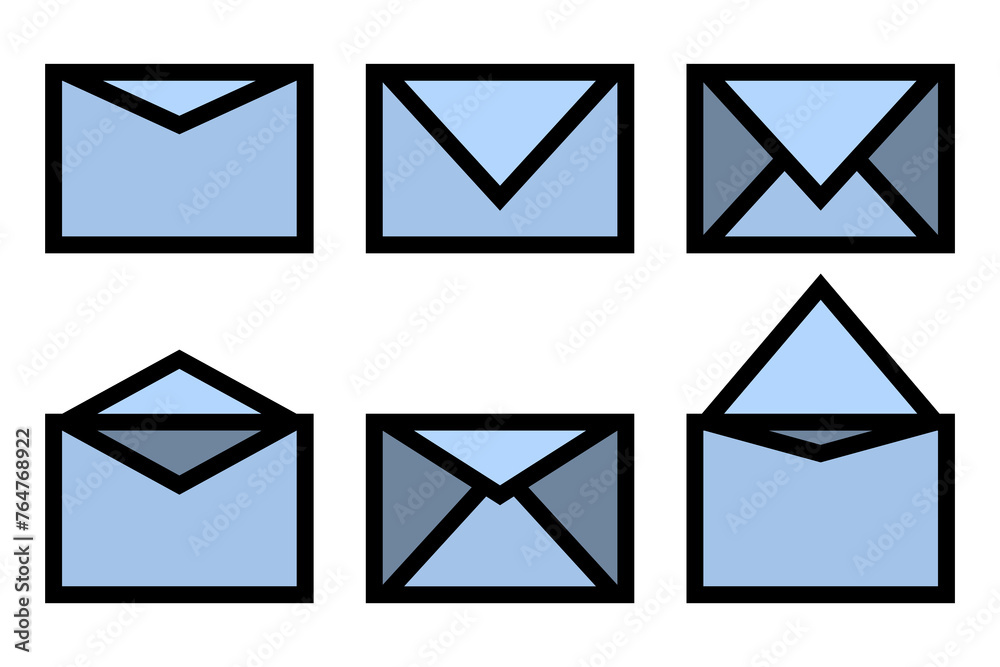 Email icon. Message symbol. Vector illustration isolated on white background. Email icon. Message symbol. Vector illustration isolated on white background.