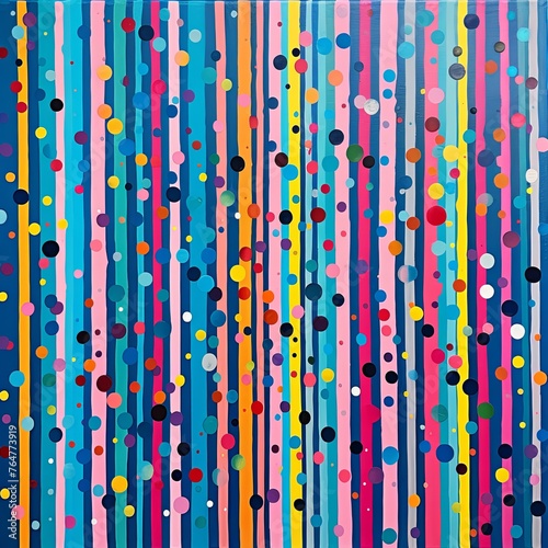 colorful lines and dots pattern wall background