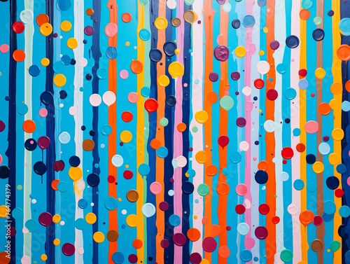 colorful lines and dots pattern wall background