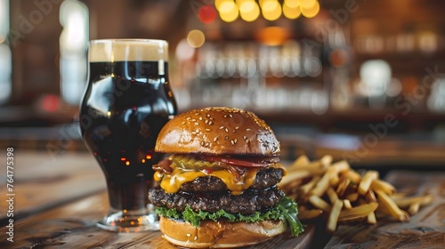 Burger and Brew Bliss:A Harmonious Culinary Encounter in a Cozy Urban Atmosphere