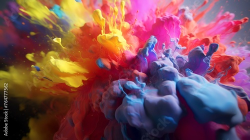 Colorful ink in water. Ink in water. Abstract background.