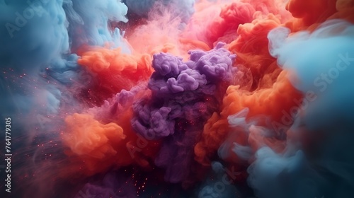 Colorful cloud of smoke. 3d rendering, 3d illustration.