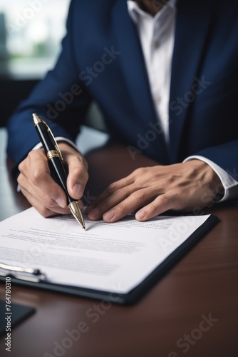 signing a legal document concluding a contract Generative AI