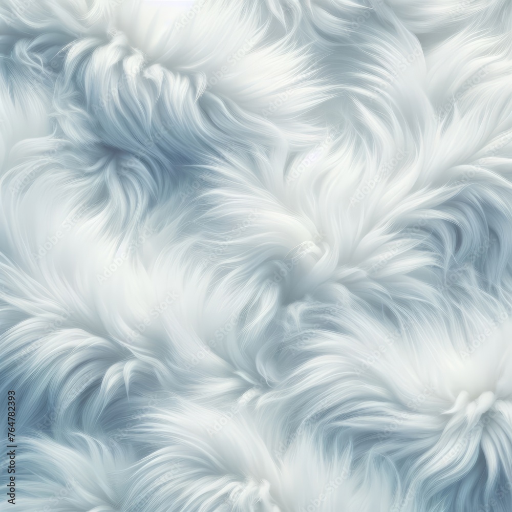 Whimsical White Featherlike Swirls Abstract