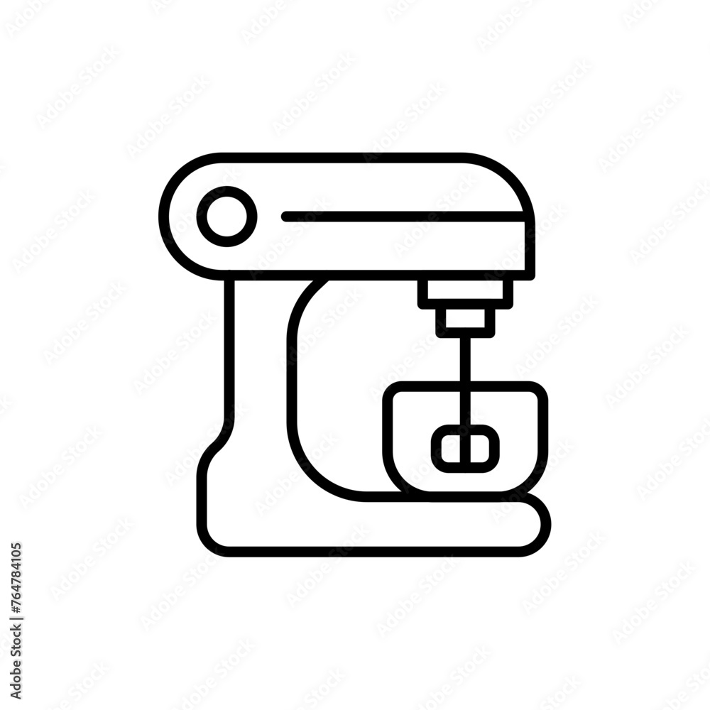 Kitchen mixer outline icons, minimalist vector illustration ,simple transparent graphic element .Isolated on white background