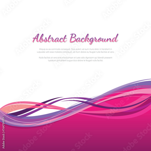 Modern abstract curvy lines pink and purple color theme flowing style background 