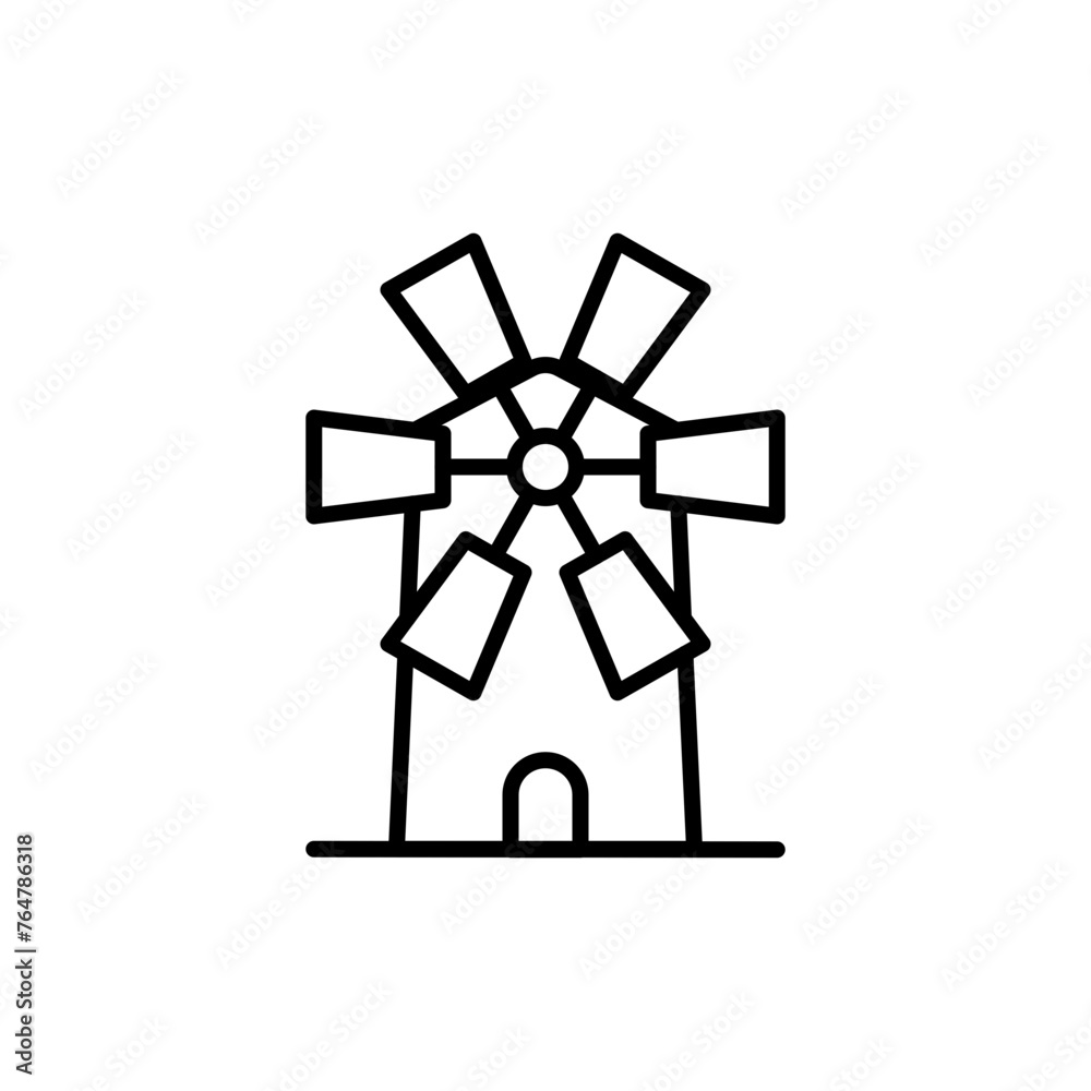 Windmill outline icons, minimalist vector illustration ,simple transparent graphic element .Isolated on white background Windmill outline icons, minimalist vector illustration ,simple transparent graphic element .Isolated on white background