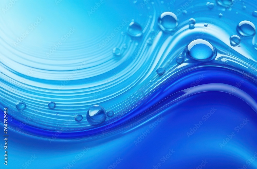 Top view of clean natural gel smears or drops placed on blue background Top view of clean natural gel smears or drops placed on blue background