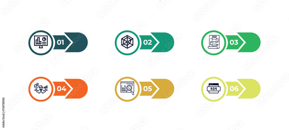 outline icons set from business and analytics concept. editable vector ...