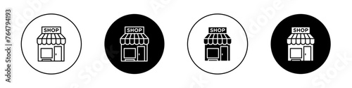 Local store icon set. small business shop vector symbol. grocery shop or marketplace sign. sme icon.