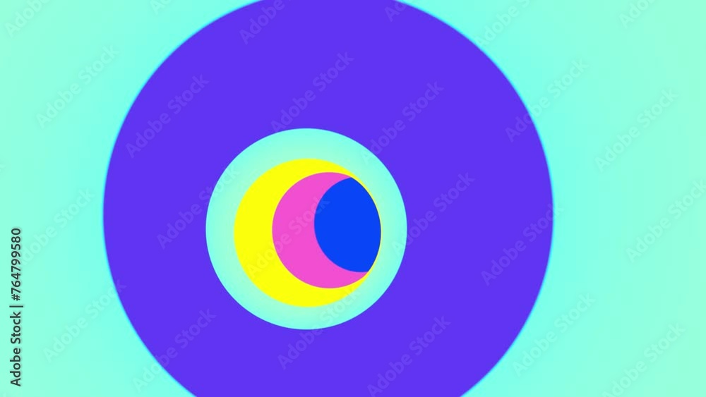 3D Animation - Motion design of a flat brightly colored striped tunnel animated in a loop 3D Animation - Motion design of a flat brightly colored striped tunnel animated in a loop