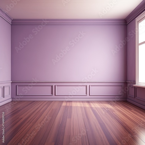 a floor in an empty room with the lilac wall © Lenhard