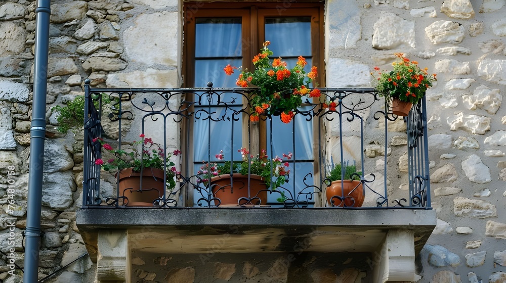 window with flowers in the village