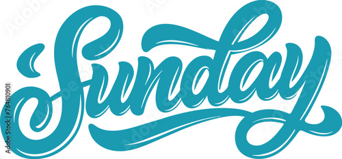 Sunday word lettering vector design, Sunday text effect graphic style