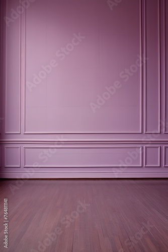 a floor in an empty room with the mauve wall