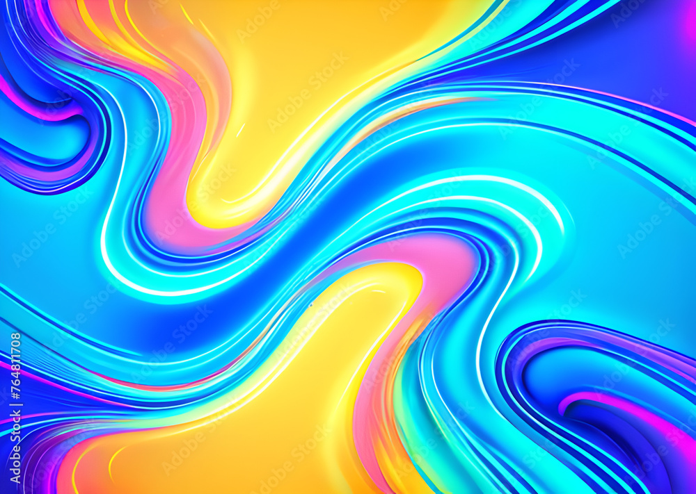 Bright poster, fashionable restro style, wavy multi-colored, beautiful wide format, 60s, 70s, 80s, colorful watercolor background for poster or brochure cover design, Generative AI Bright poster, fashionable restro style, wavy multi-colored, beautiful wide format, 60s, 70s, 80s, colorful watercolor background for poster or brochure cover design, Generative AI