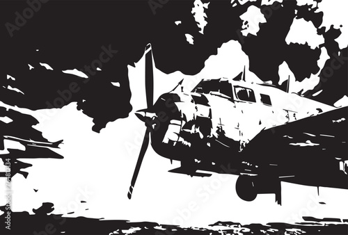 Vintage Sky Warriors Grunge Airplanes Texture