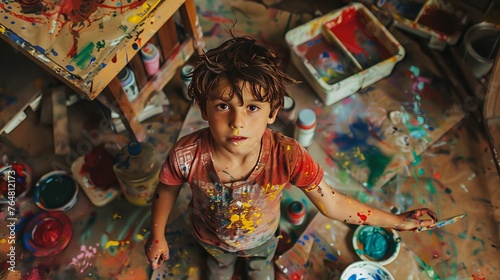 The boy who turned every part of the house upside down with the paints in his hand